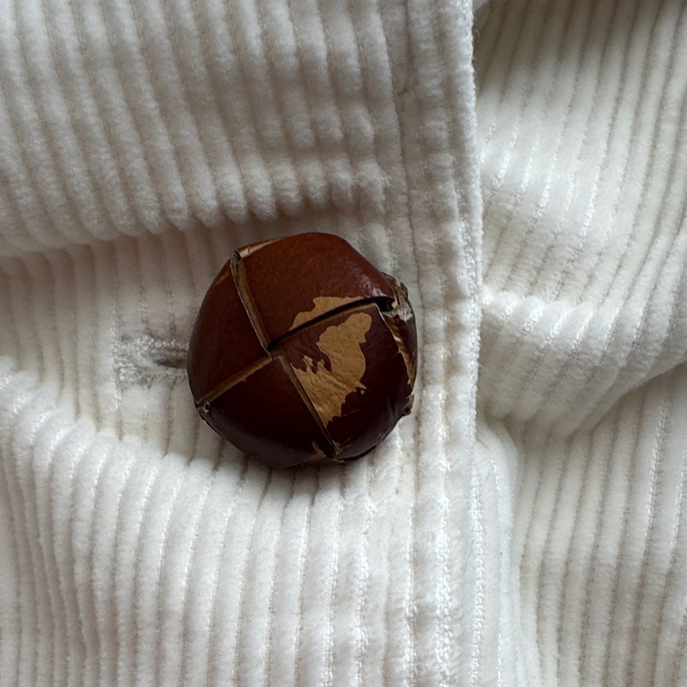 Vintage 100% Cotton J. Crew Cream Corduroy Blazer with Brown Buttons - Picture 3 of 7